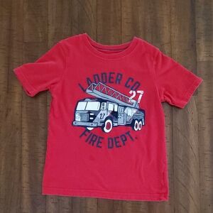 Jumping Beans Boys 100% Cotton Firetruck T-Shirt - Size 6